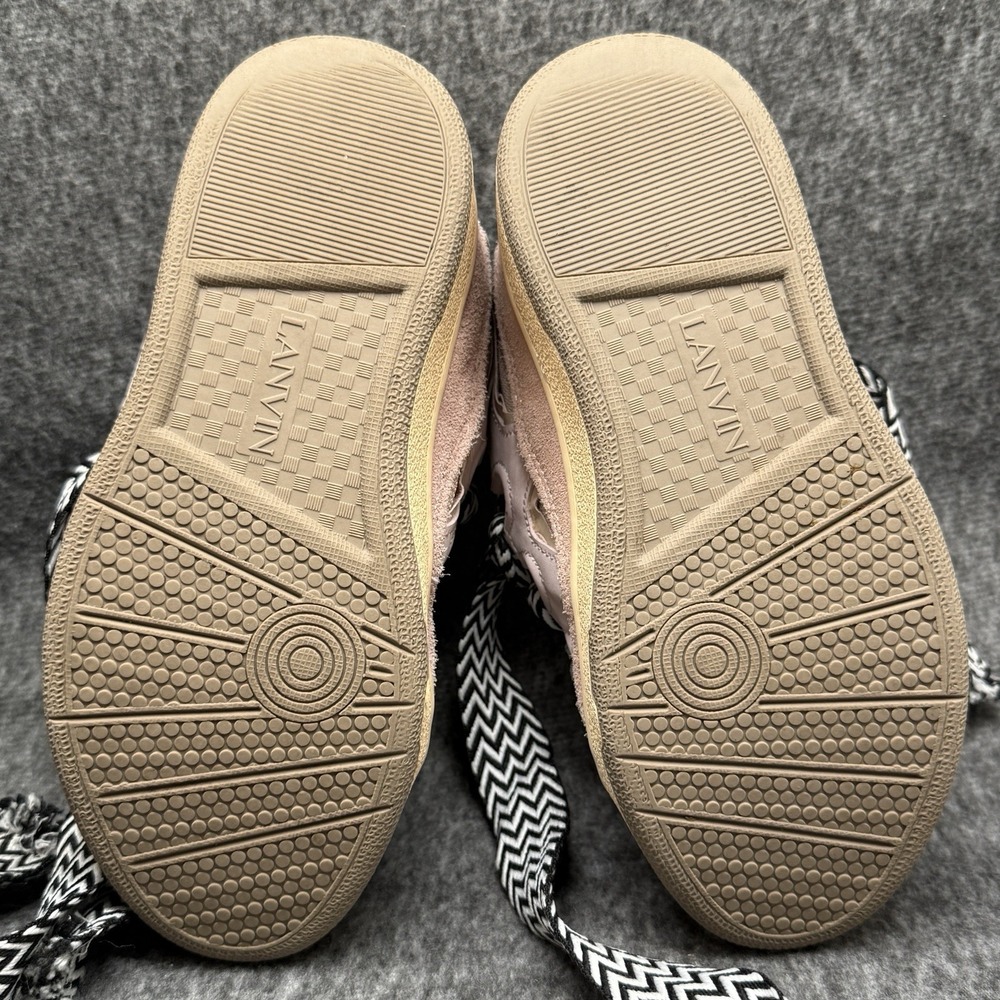 Lanvin Curb Sneakers Womens Sz 8 EU 38 Pink Cream Made In Italy Leather - Picture 11 of 12